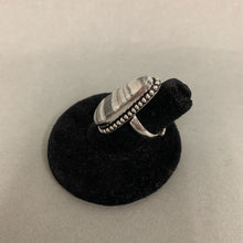 Load image into Gallery viewer, Silver Plated Zebra Calcite Ring sz 4/Adjustable
