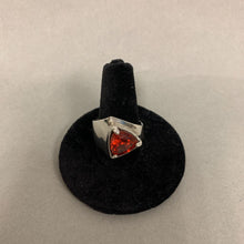 Load image into Gallery viewer, Sterling Orange Garnet Modern Ring sz 8.5
