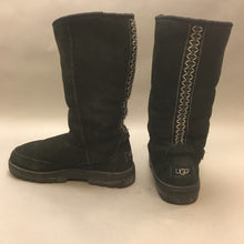 Load image into Gallery viewer, UGG Black Size 6 Ultimate Tall Tasman Braid Sheepskin Boots
