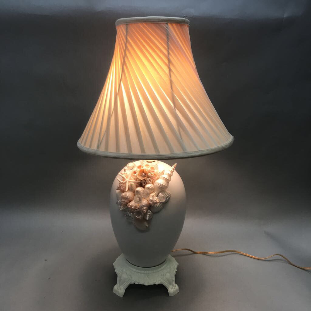 White Sea Shell Embellished Table Lamp (24