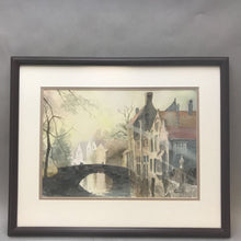 Load image into Gallery viewer, Framed Cornilla Matted Watercolor &quot;Old Holland&quot; (17x21)
