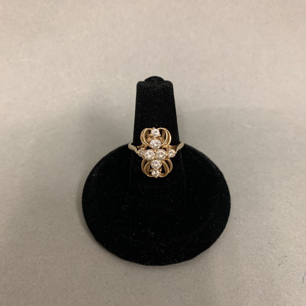 14K Gold Cubic Zirconia Ring sz 5 (3.1g)