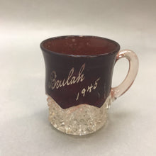 Load image into Gallery viewer, Vintage Ruby Flashed Glass Souvenir Glass Cup Beulah 1945 (3&quot;)
