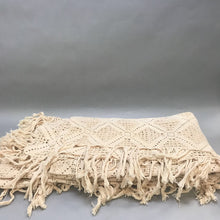 Load image into Gallery viewer, Vintage Crochet Fringed Needlework Bedspread (100&quot; x 88&quot;)
