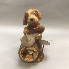 Load image into Gallery viewer, Vintage Alps Cragstan Mechanical Dog Dandy Drumming Puppy Toy (As-Is) (9&quot;)
