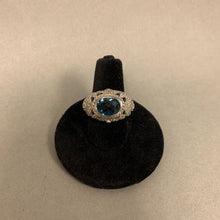 Load image into Gallery viewer, Judith Ripka Sterling London Blue Topaz CZ Ring sz 5
