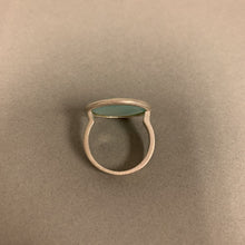 Load image into Gallery viewer, Brushed Sterling Aqua Chalcedony Ring sz 8
