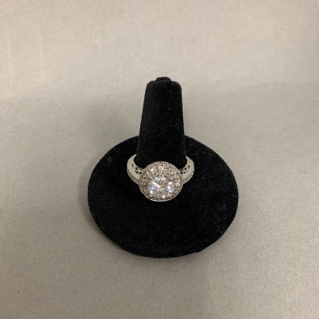 Sterling Cubic Zirconia Engagement Ring sz 8