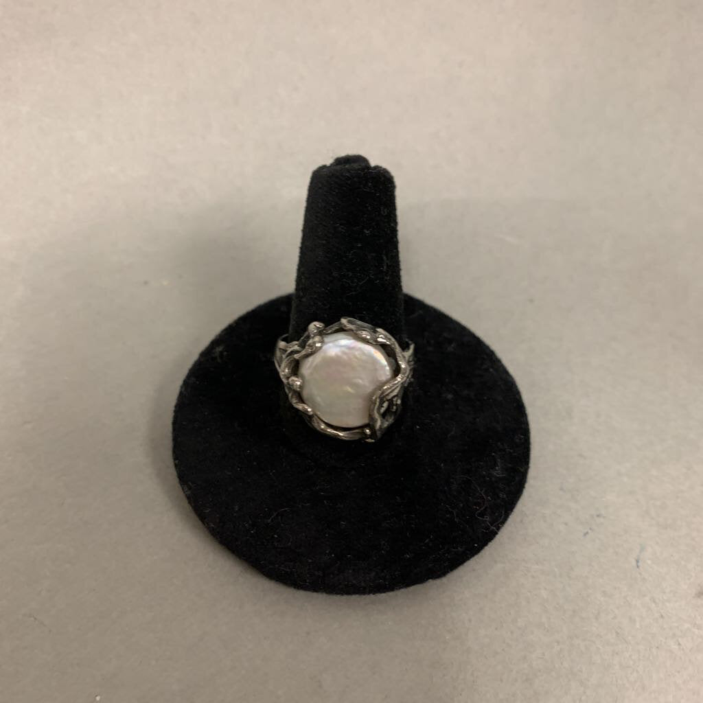 Sterling Mabe Pearl Ring sz 8