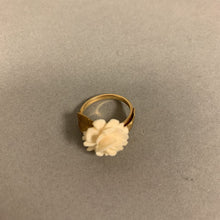 Load image into Gallery viewer, 14K Gold Carved Bone Rose Ring sz 5 (3.3g)
