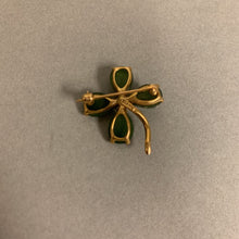 Load image into Gallery viewer, 14K Gold Jade Pearl Clover 1&quot; Pin (3.8g)
