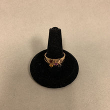 Load image into Gallery viewer, 14K Gold Topaz Garnet Citrine Vintage Stacked Look Ring sz 9 (3.9g)
