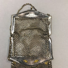 Load image into Gallery viewer, Antique 1920s Mandalian Co Blue Gold Enamel Mesh Silver Frame Purse (6.5&quot; x 4&quot;)
