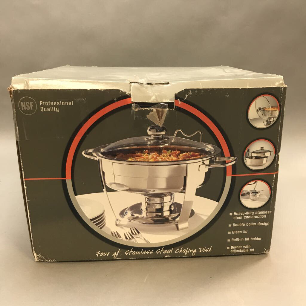 NSF Four Qt. Stainless Steel Chafing Dish NIB (4 qt.)