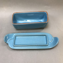 Load image into Gallery viewer, Frankoma Lazy Bones Blue Butter Dish (2.75x8.5x2.5) (As-Is)
