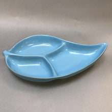 Load image into Gallery viewer, Frankoma Lazy Bones Blue Leaf-Shaped Divided Bowl (12x6.5)
