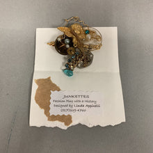 Load image into Gallery viewer, Junkettes by Linda Appicelli Mixed Media Brooch Pin (3&quot;)
