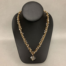 Load image into Gallery viewer, La Vie Catherine Popesco Brass Faux Pearl Crystal Drop Necklace (24&quot;) &amp; Earrings Set
