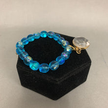 Load image into Gallery viewer, Maximal Art Blue Crystal Beaded Clear Crystal Clip Charm Stretch Bracelet
