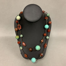 Load image into Gallery viewer, Mei Fa Turquoise Carnelian Jasper Beaded Necklace (44&quot;)
