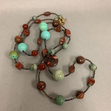 Load image into Gallery viewer, Mei Fa Turquoise Carnelian Jasper Beaded Necklace (44&quot;)
