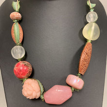 Load image into Gallery viewer, Teresa Goodall Pink &amp; Green Mixed Bead Necklace (20&quot;)
