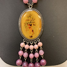 Load image into Gallery viewer, Maximal Art Vintage Valentine Pendant on Purple Beaded Chain Necklace (24&quot;)
