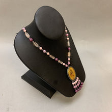 Load image into Gallery viewer, Maximal Art Vintage Valentine Pendant on Purple Beaded Chain Necklace (24&quot;)
