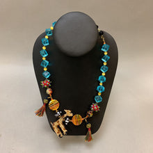 Load image into Gallery viewer, Art Glass Lampwork Beaded Giraffe Tassel Necklace (20&quot;)
