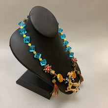 Load image into Gallery viewer, Art Glass Lampwork Beaded Giraffe Tassel Necklace (20&quot;)
