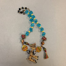 Load image into Gallery viewer, Art Glass Lampwork Beaded Giraffe Tassel Necklace (20&quot;)
