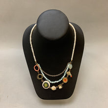 Load image into Gallery viewer, Pearl with Triple Layered Amazonite Bead Vintage Charm Necklace (20&quot;)
