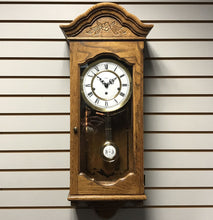 Load image into Gallery viewer, Howard Miller Oak Triple-Chime Wall Clock #612-578 (~32&quot;)
