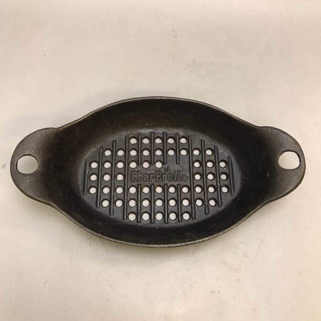 Char Broil Cast Iron Oval Grill Pan 2.5x12x7