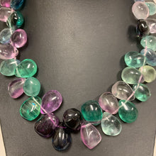 Load image into Gallery viewer, Flourite Teardrop Beaded Necklace (17&quot;)
