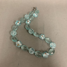 Load image into Gallery viewer, Baby Blue Art Glass Flower Beaded Necklace (17&quot;)
