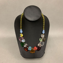 Load image into Gallery viewer, Rainbow Art Glass Rose Beaded Necklace (18&quot;)
