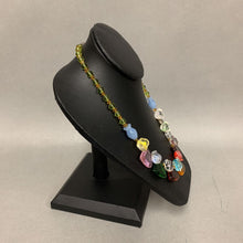 Load image into Gallery viewer, Rainbow Art Glass Rose Beaded Necklace (18&quot;)
