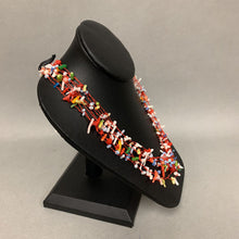 Load image into Gallery viewer, Rainbow Dyed Coral Layered Thread Necklace (24&quot;)
