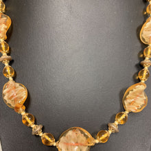 Load image into Gallery viewer, Gold Art Glass Beaded Necklace (24&quot;)
