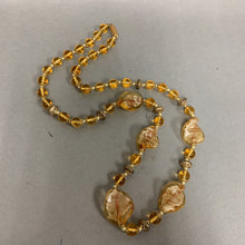 Load image into Gallery viewer, Gold Art Glass Beaded Necklace (24&quot;)
