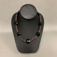 Load image into Gallery viewer, Amethyst Glass Bead Sterling Accent Necklace (19&quot;)
