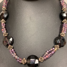 Load image into Gallery viewer, Amethyst Glass Bead Sterling Accent Necklace (19&quot;)
