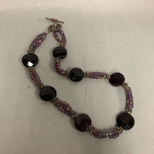 Load image into Gallery viewer, Amethyst Glass Bead Sterling Accent Necklace (19&quot;)
