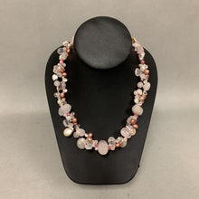 Load image into Gallery viewer, Rose Quartz Dyed Freshwater Pearl Necklace (20&quot;)
