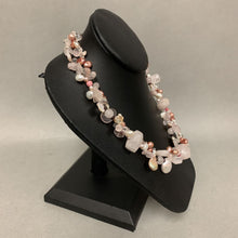 Load image into Gallery viewer, Rose Quartz Dyed Freshwater Pearl Necklace (20&quot;)
