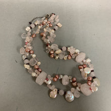 Load image into Gallery viewer, Rose Quartz Dyed Freshwater Pearl Necklace (20&quot;)
