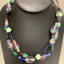 Load image into Gallery viewer, Art Glass Crystal &amp; Shell Bead Necklace (18&quot;)
