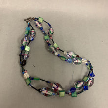 Load image into Gallery viewer, Art Glass Crystal &amp; Shell Bead Necklace (18&quot;)
