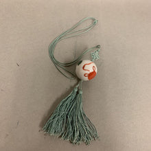 Load image into Gallery viewer, Chinese Porcelain Bead w/ Dogs Playing Painting Pendant on Knotted Cord Necklace (30&quot;)
